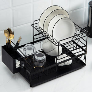 Aluminium Alloy Dish Rack Kitchen Organizer Storage Drainer Drying Plate Shelf Sink